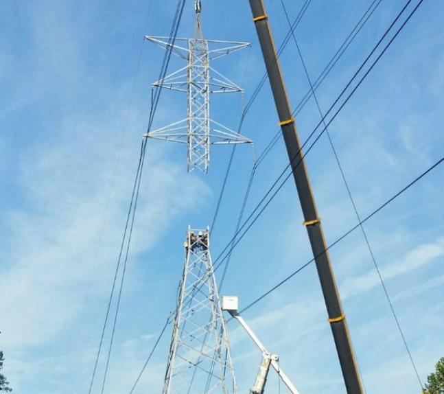Transmission tower construction